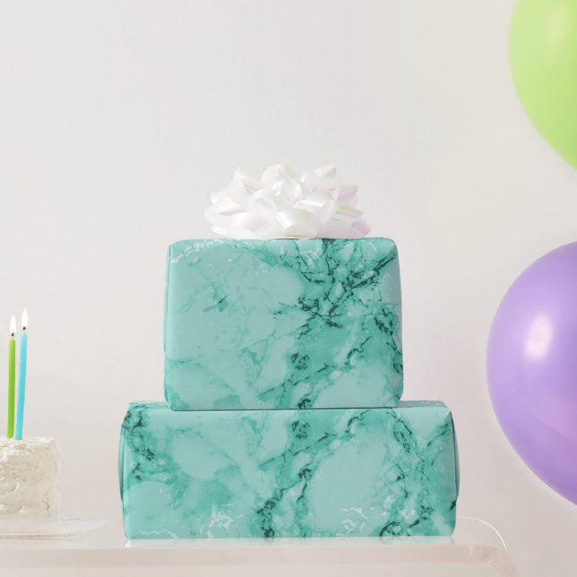 Papel De Regalo Diseño de textura de Mint Green Marble (Regalos de fiesta)