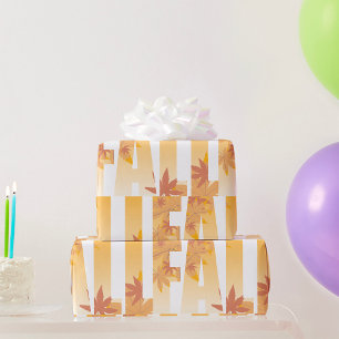 Papel De Regalo Diseño de tipografía otoñal con hojas