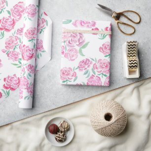 Papel De Regalo Diseño de tonos de agua rosados
