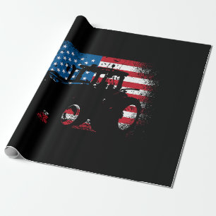 Papel De Regalo Diseño de Tractor con bandera de EE. UU. para agri