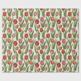 Papel De Regalo Diseño de tulipanes rojos