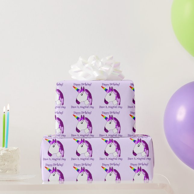 Papel De Regalo Diseño de Unicornio (Regalos de fiesta)