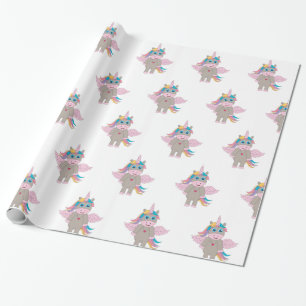 Papel De Regalo Diseño de unicornio arco iris