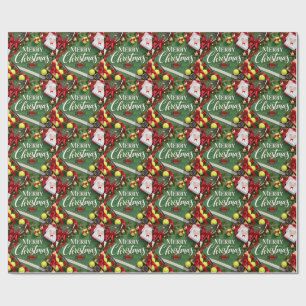 Papel De Regalo Diseño de vacaciones de tenis de Navidad