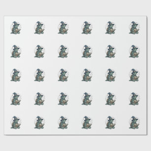 Papel De Regalo Diseño de vector de brujo de tortuga linda leyendo