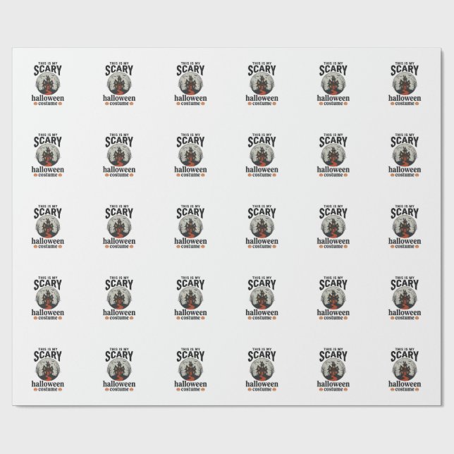 Papel De Regalo Diseño de vector de casa embrujada de disfraz de H (Superficie plana)