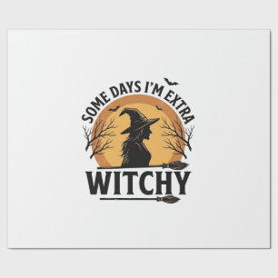Papel De Regalo Diseño de vector de cita de Halloween vintage bruj