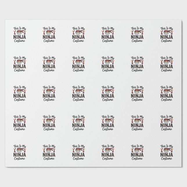 Papel De Regalo Diseño de vector de disfraz de ninja divertido de  (Superficie plana)
