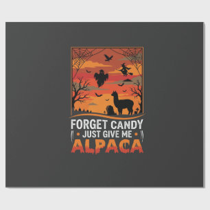 Papel De Regalo Diseño de vector espeluznante de alpaca de Hallowe