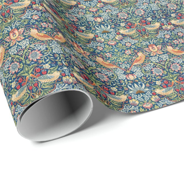 Papel De Regalo Diseño de William Morris "Strawberry Thief" (Esquina del rollo)