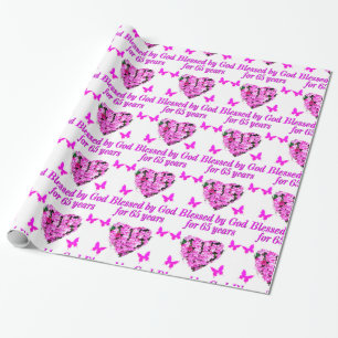 PAPEL DE REGALO DISEÑO DEL 65º CUMPLEAÑOS DE LA FLORAL DE ROPA DE