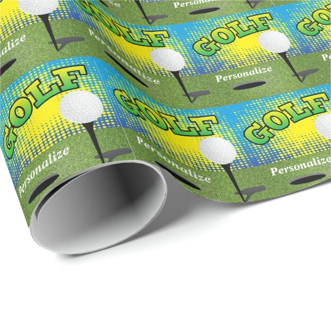 Papel De Regalo Diseño del golf que se divierte (Esquina del rollo)