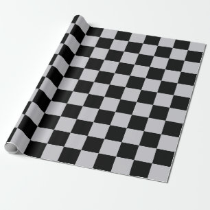 Papel De Regalo Diseño del patrón Ash Gray Gray Checker