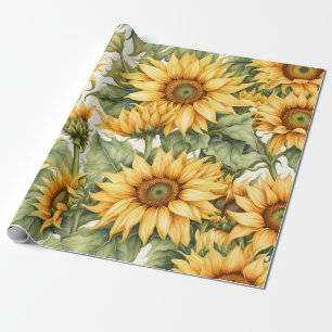 Papel De Regalo Diseño del patrón de arte de los girasoles