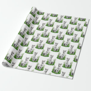 Papel De Regalo Diseño del patrón de camello llama Alpaca