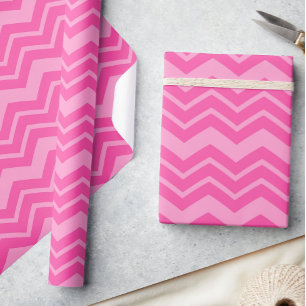 Papel De Regalo Diseño del patrón de Chevron de color rosa rosado
