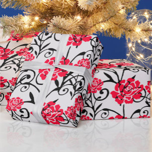 Papel De Regalo Diseño del patrón de Ilustracion floral de flor ro