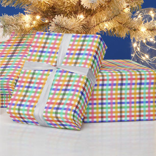 Papel De Regalo Diseño del patrón de plancha de Gingham multicolor