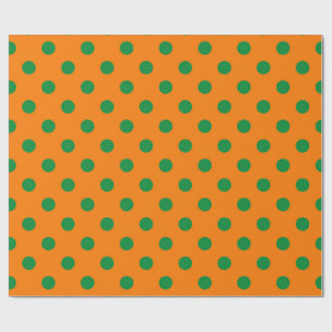 Papel De Regalo Diseño del patrón de puntos de polka verde sobre N