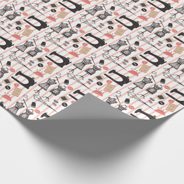 Papel De Regalo Diseño del tema del coser de la máquina de coser d (Esquina)