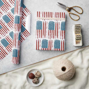 Papel De Regalo Diseño desgastado de la bandera americana