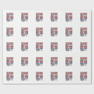 Papel De Regalo Diseño divertido de camiseta patriótica de hot dog