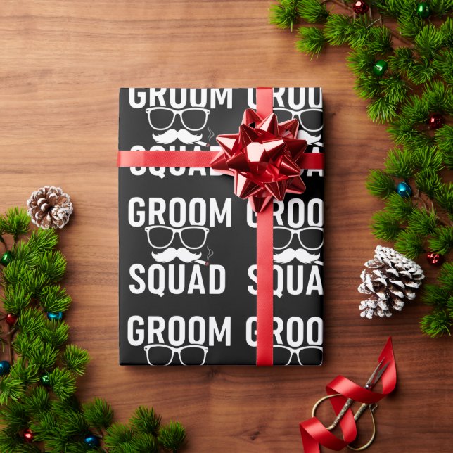 Papel De Regalo Diseño divertido de la fiesta de boda Groom Squad (Regalo de vacaciones)