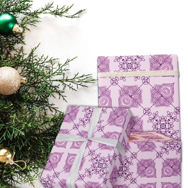 Papel De Regalo Diseño elegante y moderno abstracto rosa y morado (Subido por el creador)