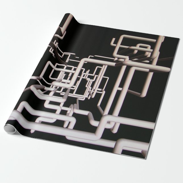 Papel De Regalo Diseño en blanco y negro (Desenrollado)