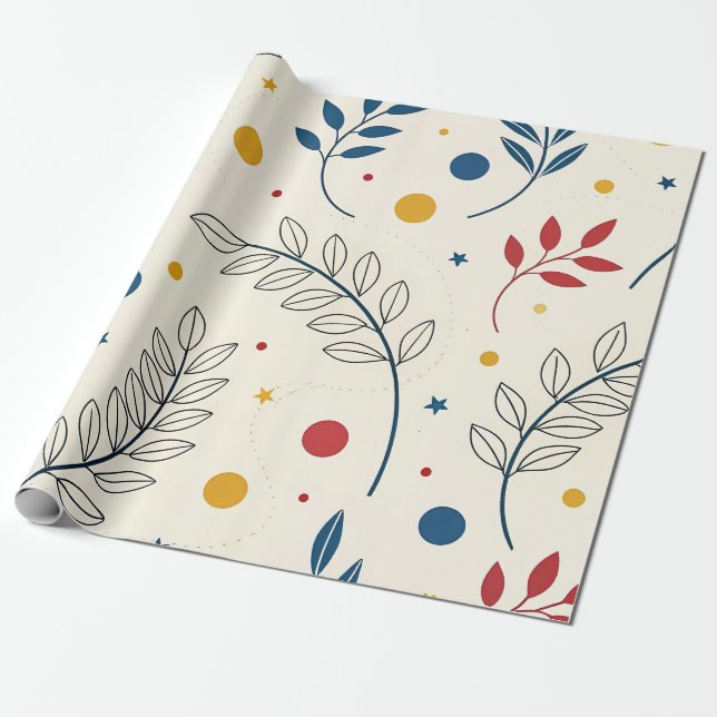 Papel De Regalo Diseño floral (Desenrollado)