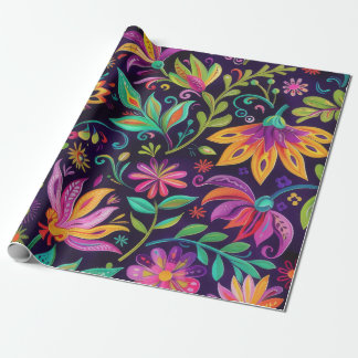 Papel De Regalo Diseño floral caprichoso