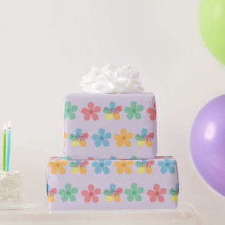 Papel De Regalo Diseño floral continuo de autismo diferente no men