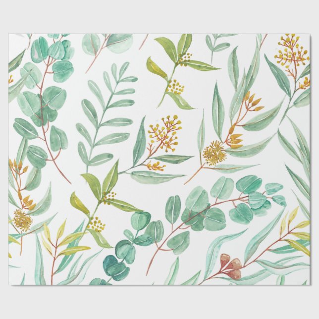 Papel De Regalo Diseño floral de Eucalyptus a la moda (Costura)