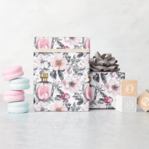 Papel De Regalo Diseño floral de perfume vintage moderno