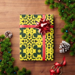 Papel De Regalo Diseño floral geométrico vibrante