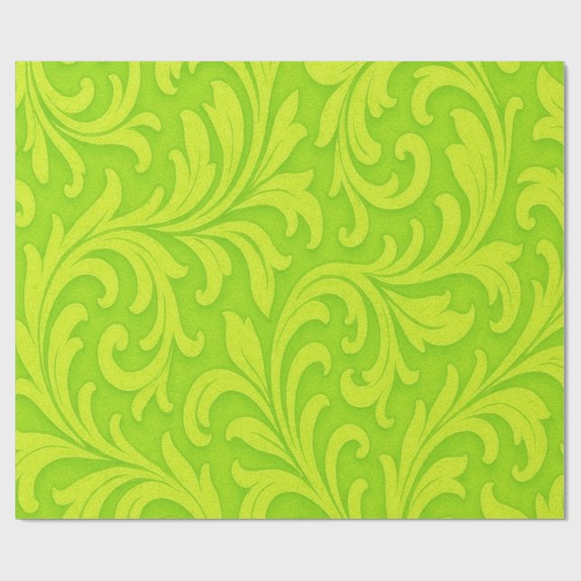 Papel De Regalo diseño floral retro (Superficie plana)