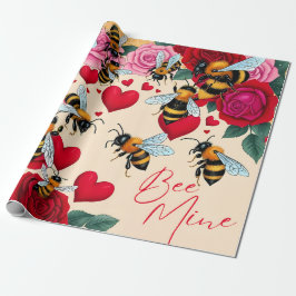 Papel De Regalo Diseño floral romántico de Bee Mine