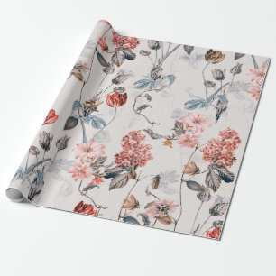 Papel De Regalo diseño floral sin fisuras con fondo claro