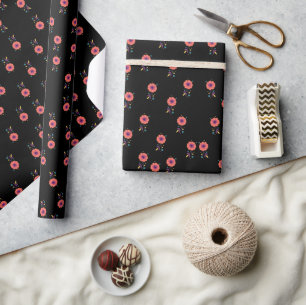Papel De Regalo Diseño floral vintage rosa patrón de botánica únic