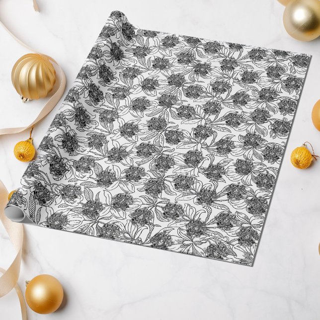 Papel De Regalo Diseño fundamental victoriano blanco y negro (Subido por el creador)