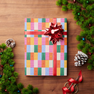 Papel De Regalo Diseño geométrico abstracto retro en estilo de tra
