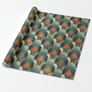 Papel De Regalo Diseño geométrico Art Déco temperamental en azul v