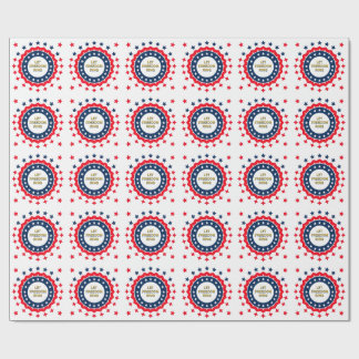 Papel De Regalo Diseño geométrico audaz del 4 de julio