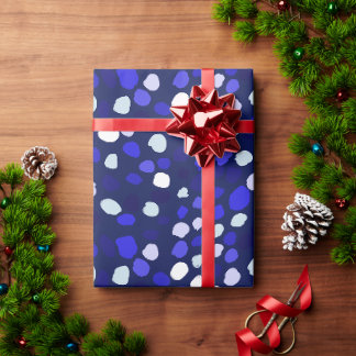 Papel De Regalo Diseño geométrico divertido de puntos azules multi