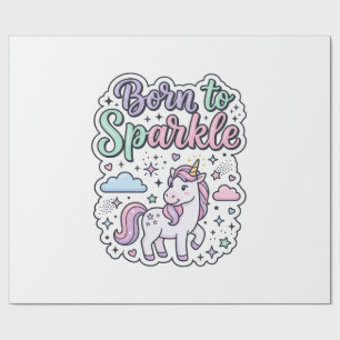 Papel De Regalo Diseño gráfico de mercancía de unicornio nacido pa