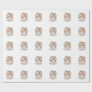 Papel De Regalo Diseño gráfico de merch de unicornio hojas de otoñ