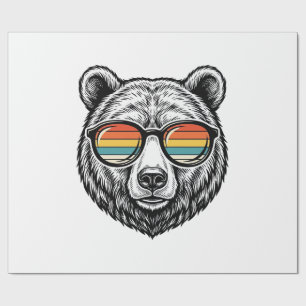 Papel De Regalo Diseño Gráfico Vectorial de Gafas de Sol de Oso Vi