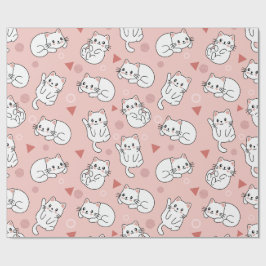 Papel De Regalo Diseño impecable de Gatito Blanco