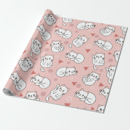Papel De Regalo Diseño impecable de Gatito Blanco