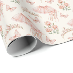 Papel De Regalo Diseño inspirado en una hermosa bailarina rosa
